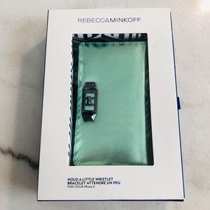Rebecca Minkoff Metallic Green Love Lock Wristlet